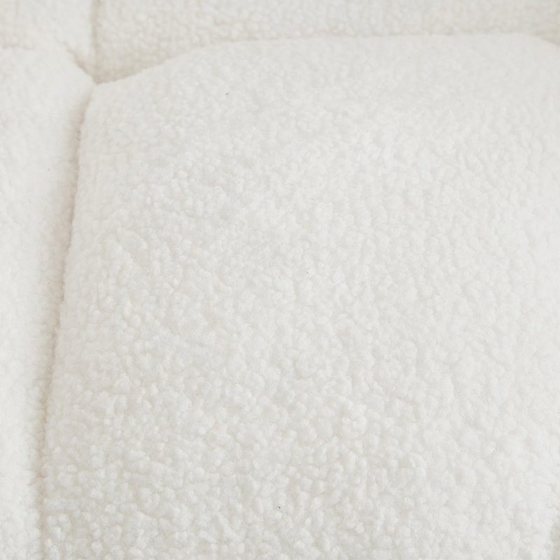Chaise berçante en tissu Teddy, Ivoire blanc