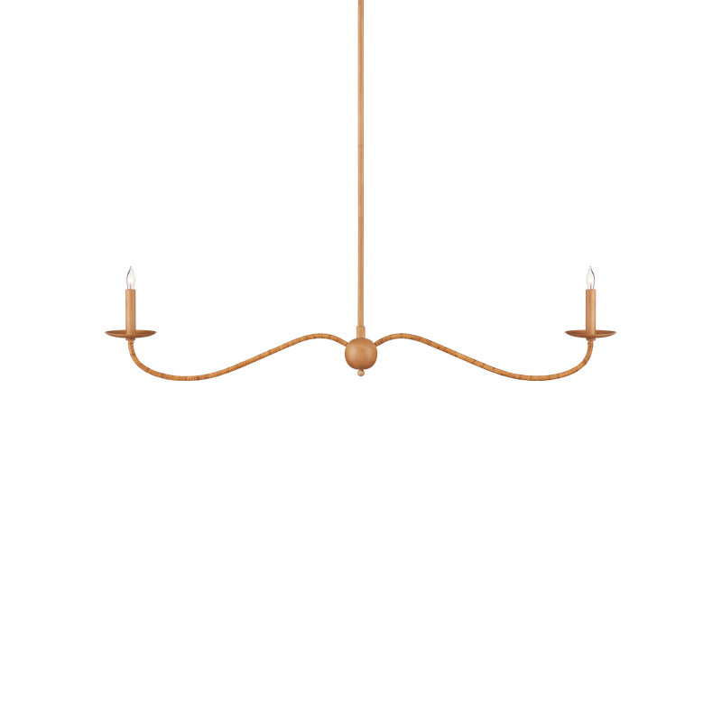 Saxon LED Chandelier, Saddle Tan