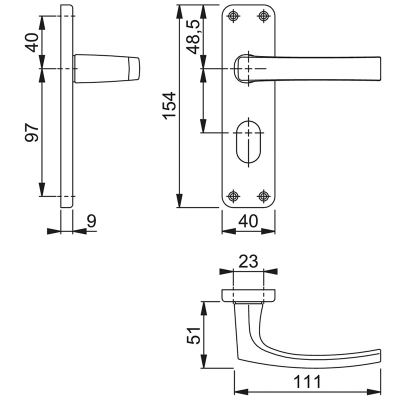 DubayyInterior Mortise Door Handle