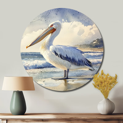 Aydrian - reproduction d'art moderne en métal blanc, décoration murale ronde en métal Heron
