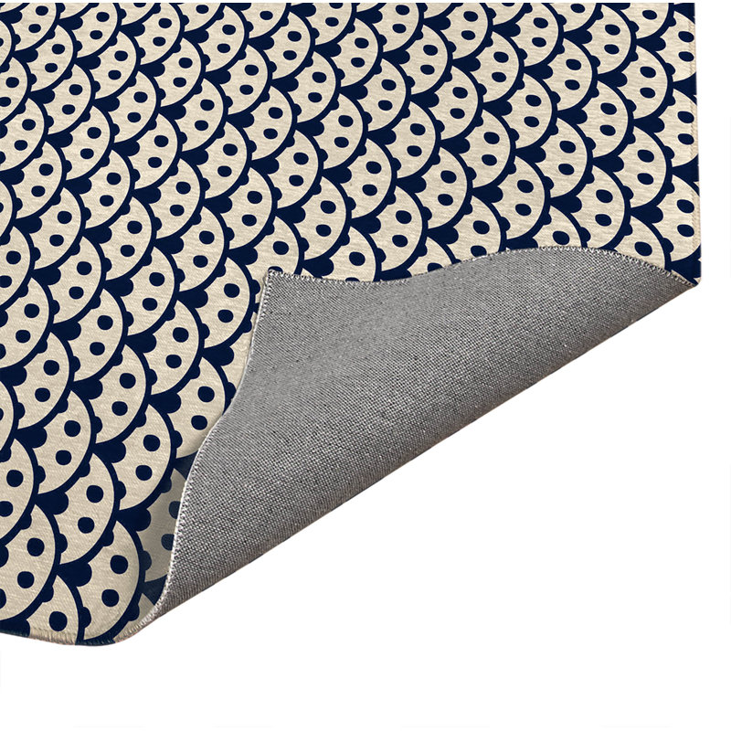 Tapis de cuisine à profil bas, Rectangle 3' x 5', Deep Navy Geometric