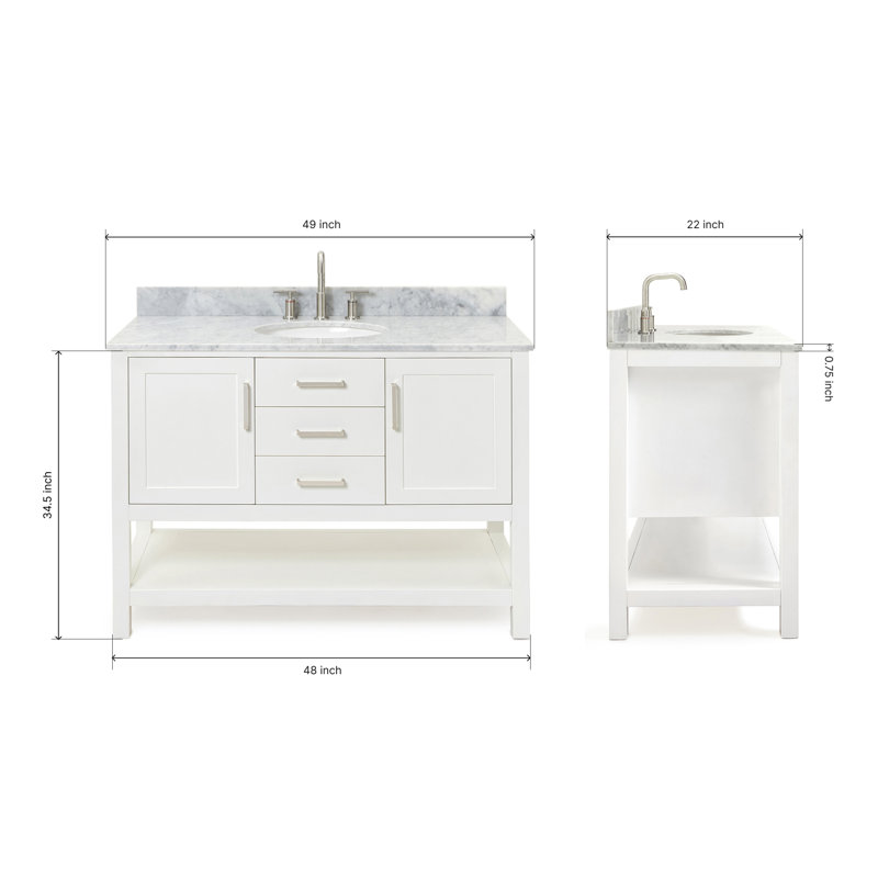 Bayhill 49'' W Single Vanity, White