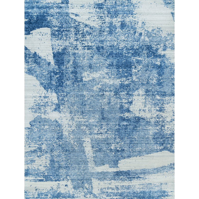 Handmade Wool Abstract Area Rug, Rectangle 6' x 9'