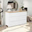 Armoire de rangement 47 pouces à 6 tiroirs, commode sans main avec grand espace de rangement
