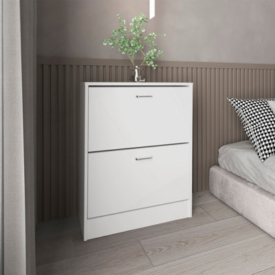 Range-chaussures, 2 portes, blanc