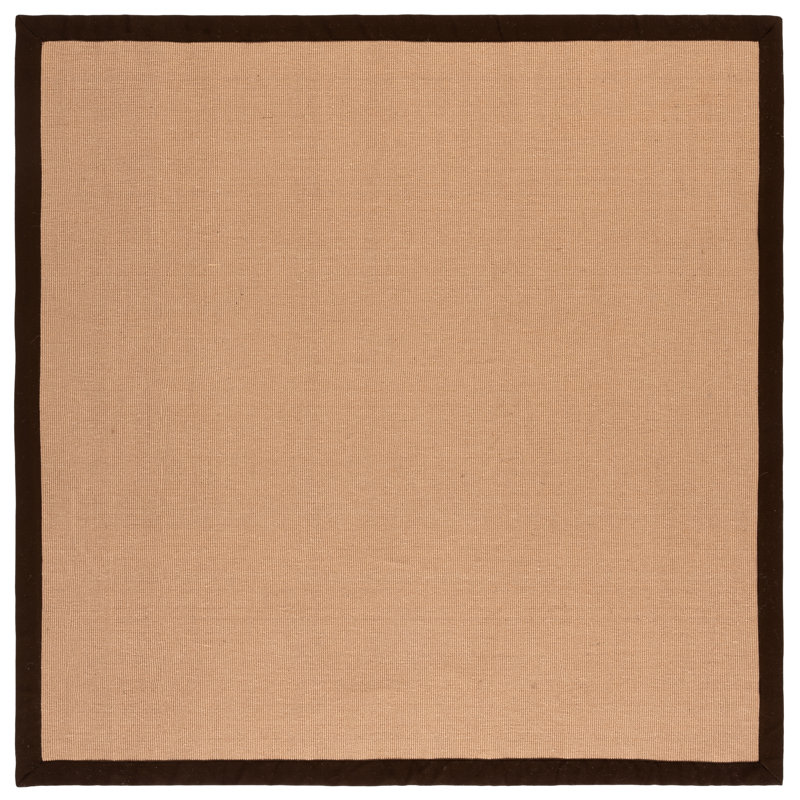 Natural Fiber 194 Flatweave 85% Jute; 10% Latex; 5% Cotton No Pattern Rug, Square 6'