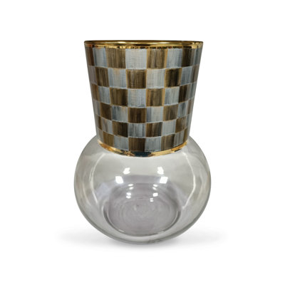 Sky Check Glass Vase