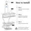 Serviteur de douche suspendu - Aluminium antirouille, 10 crochets, panier à savon argent-302052221