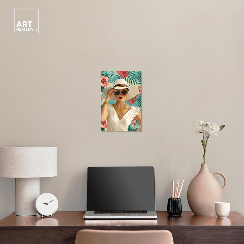 Sparkling Tropical Queen Canvas Art, 15" x 10"