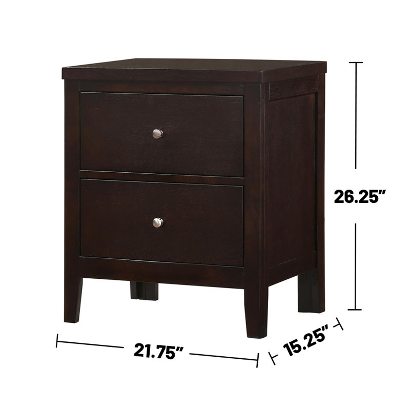 2 - Drawer Nightstand, Cappuccino