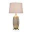 Lampe de table Poly - argent Laslo - abat-jour blanc