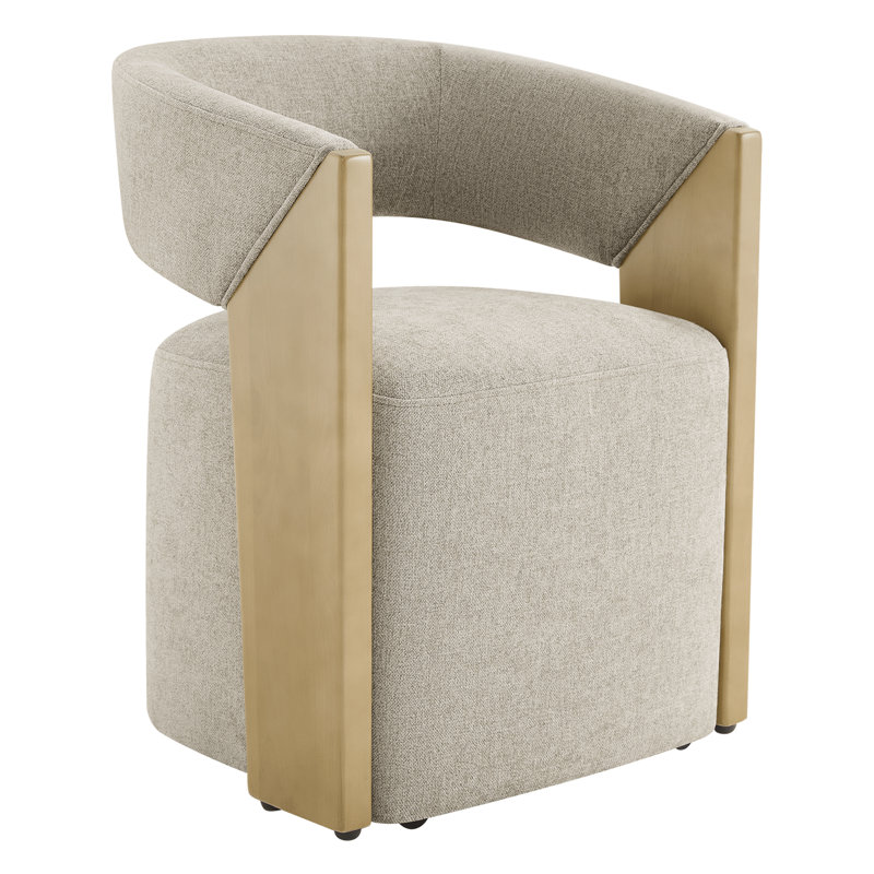 Chaises de salle à manger rembourrées avec roulettes cachées, Khaki