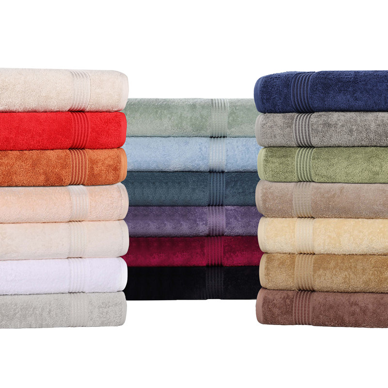 Forest Green Egyptian Cotton Bath Towel Set with Rope Border