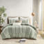 Housse de couette en coton double / grand - rayures alternant avec des accents contrastants