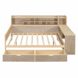 Multi-functional Bed with Two Storage Drawers and Study Desk