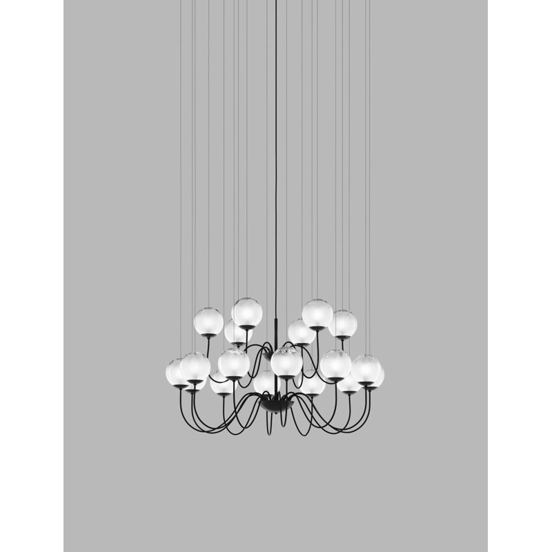 Puppet 18 - Light Chandelier, White, Matte Black
