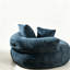 Pouf géant bleu foncé de 150 cm en chenille avec 3 coussins, matelas de sol en mousse à mémoire de forme déchiquetée pour salon, chambre, salle de jeux ou dortoir-221561766