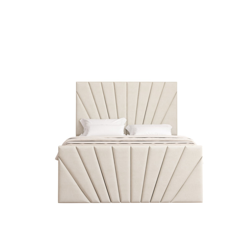 Odolo Upholstered Ottoman Storage Bed, Cream, Super King (6')