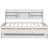 Functional White Wooden Captain Bed With Built-In Bookshelves, Three Generous Storage Drawers And Trundle Full Size Integrated Ample In-1501604918