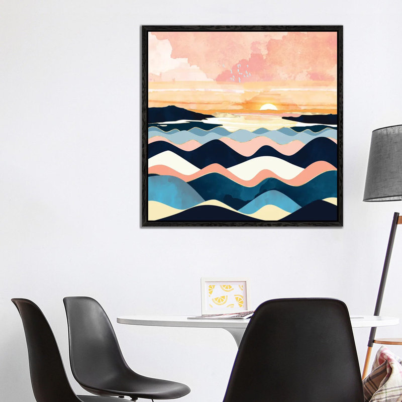 Autumn Ocean - Print on Canvas, 93.98 cm H x 93.98 cm W, Black Framed