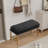 Upholstered Entryway Bench, Storage Shoe Bench With Shelf And Metal Legs-1737689491