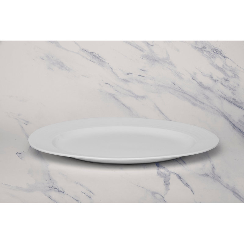 Plateau ovale en porcelaine | Ivoire, 12,6 x 8,66 po