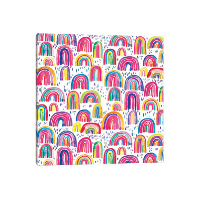 Cute Colourful Rainbows by Ninola Design - Wrapped Canvas Painting