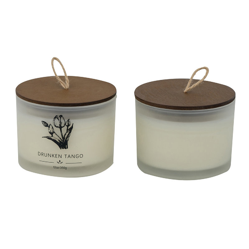 Earl Gray Scented Jar Candle with Glass Holder