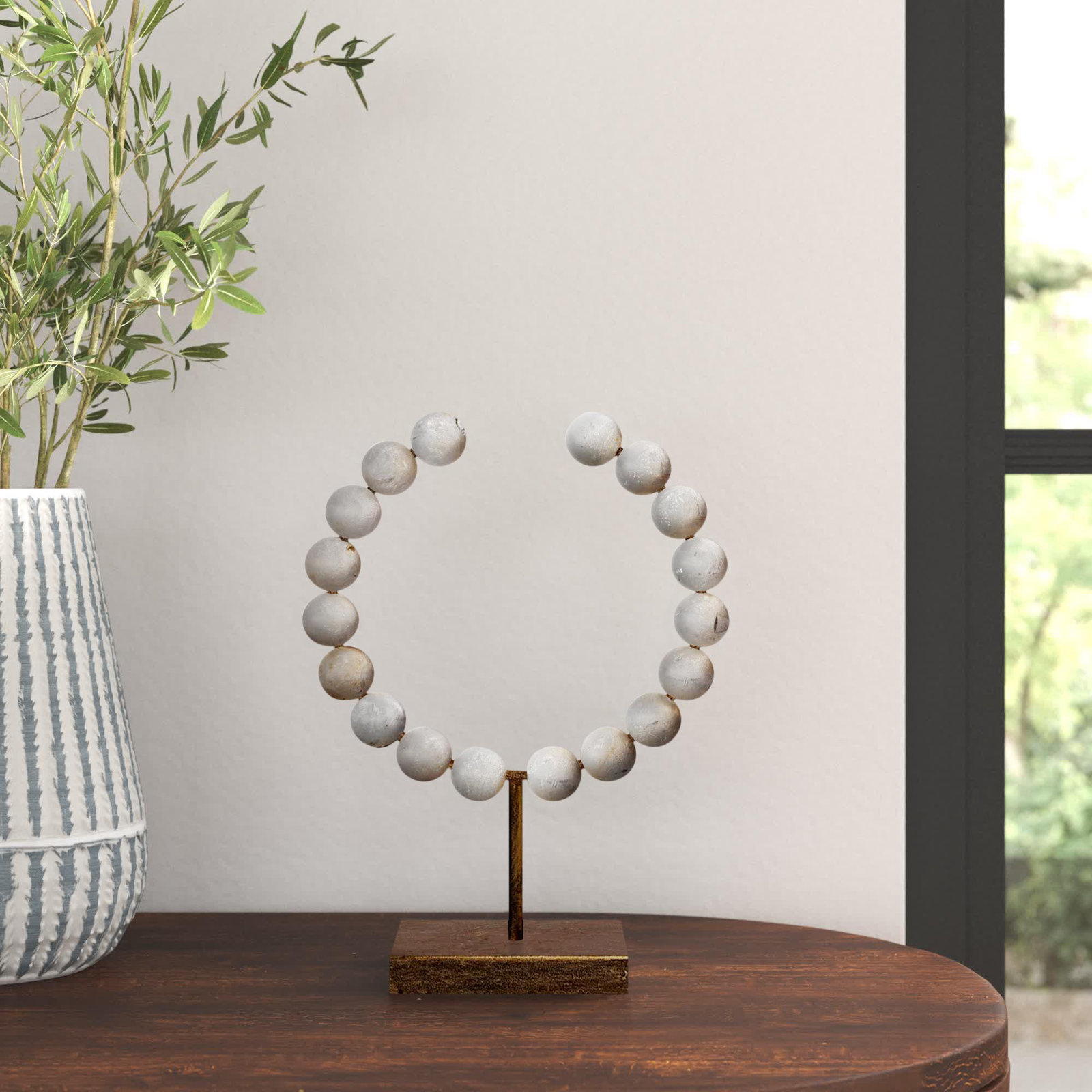 Shira Sculpture, 11.6" H x 9.4" W x 4.5" D, White/Gold