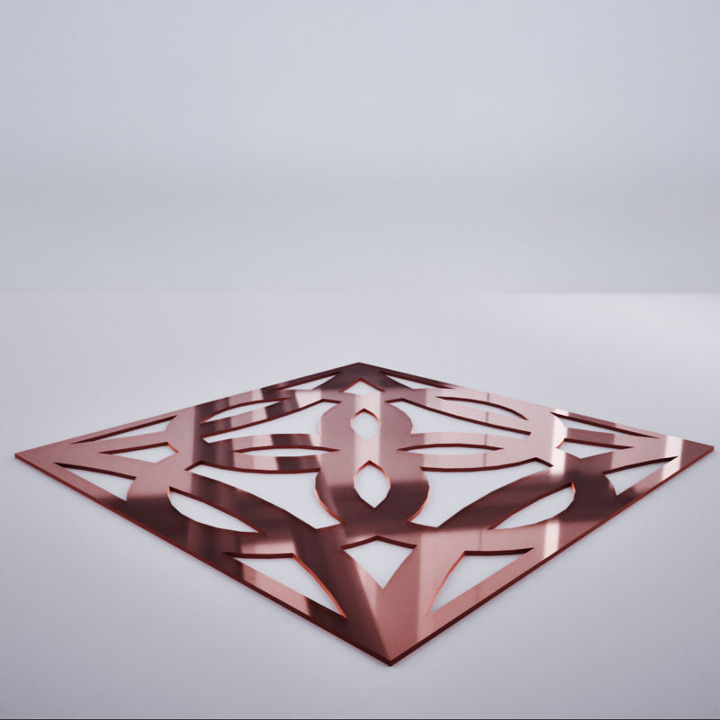 Miroir or rose Baytown, 15.38" H x 15.375" W x 0.125" D, Miroir or rose