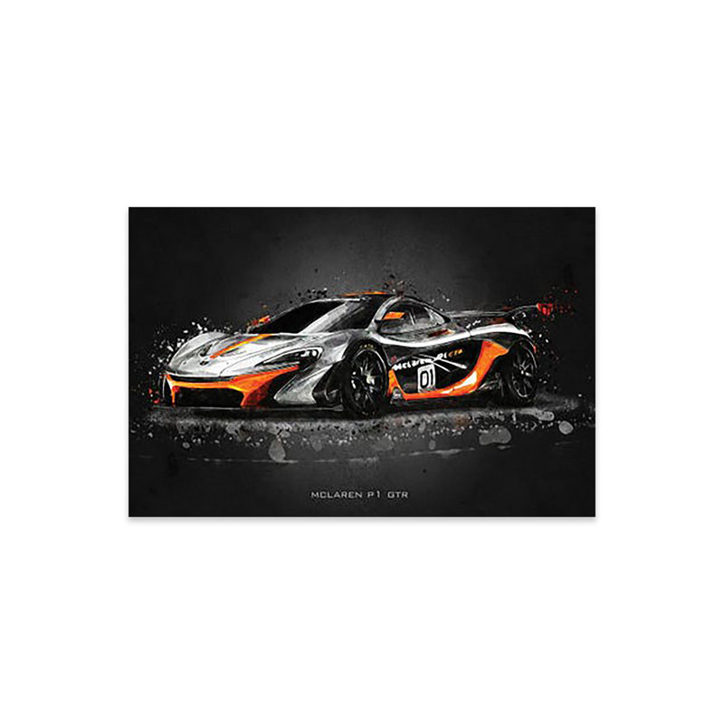 Mclaren P1 GTR, impression sur verre acrylique, H 16 po x l 24 po x P 0,25 po