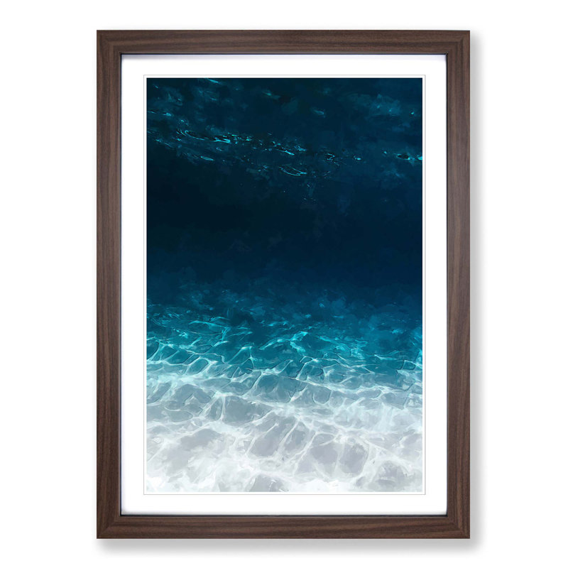 Under the Ocean in Abstract - Picture Frame Graphic Art Print, Walnut Framed, 36cm H x 27cm W x 2cm D