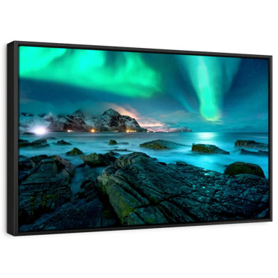 Nature "Impression sur toile Lofoten Aurora Borealis"