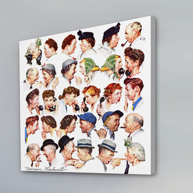 Chain Of Gossip by Norman Rockwell - Wrapped Canvas Print, 46 cm H x 46 cm W