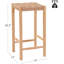 Paquet de 2 tabourets de bar industriels de 26,4 po de hauteur - sièges en corde de papier kraft, pieds et pieds réglables en bois d'hévéa, capacité de 250 lb, tabourets à hauteur de comptoir pour îlot de cuisine