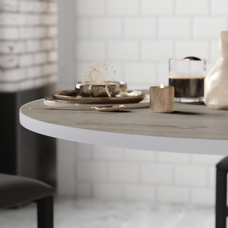 Plateau de table avec plateau en stratifié réversible, Rond de 36 po, Gris / Blanc