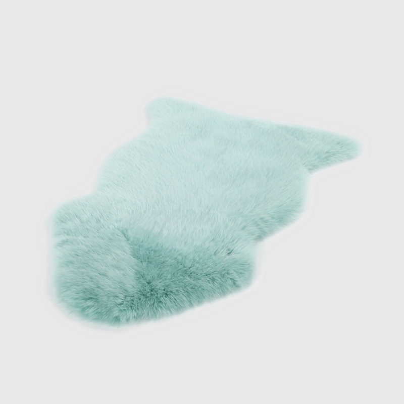 Tapis intérieur / extérieur en peau de mouton de couleur turquoise Dalesia