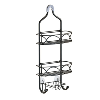 3-tier Bathroom Hanging Shower Caddy Over Shower Head With Soap Holder And Hooks,no-drill Shower Organizer Storage Rack