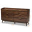 Commode en bois manufacturé à finition brune Jhordan, H 33,71 po x l 62,15 po x P 15,5 po