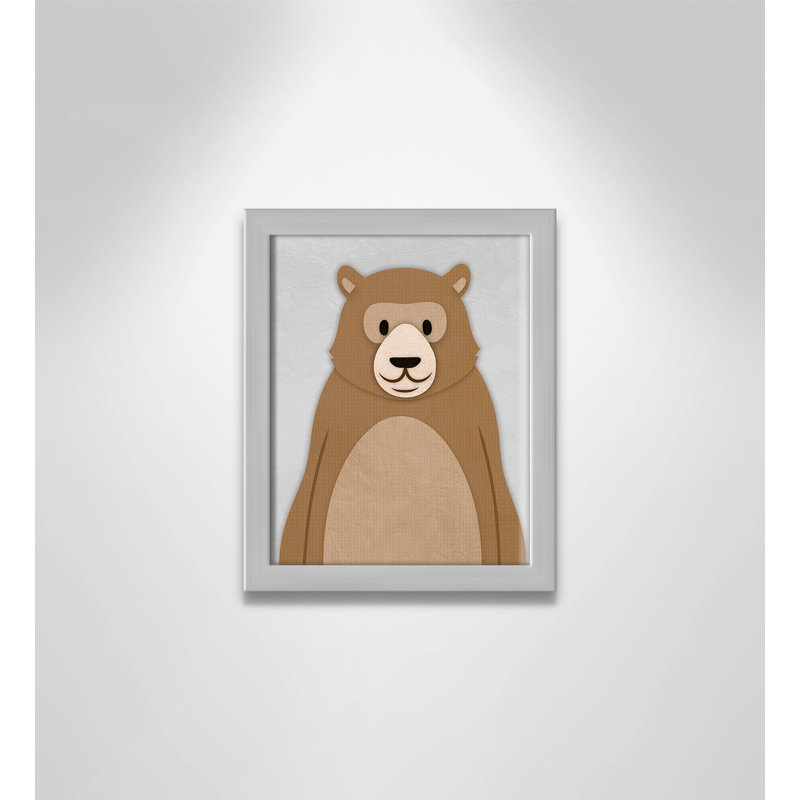 Adhésif décoratif Cheery Bear, 10" H x 8" W x 1.18" D, Encadré de boîte argent