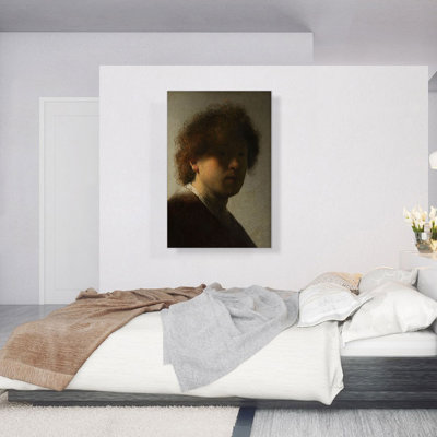 Autoportrait comme un jeune homme 1629 par Rembrandt van Rijn - reproduction d'art sur toile tendue