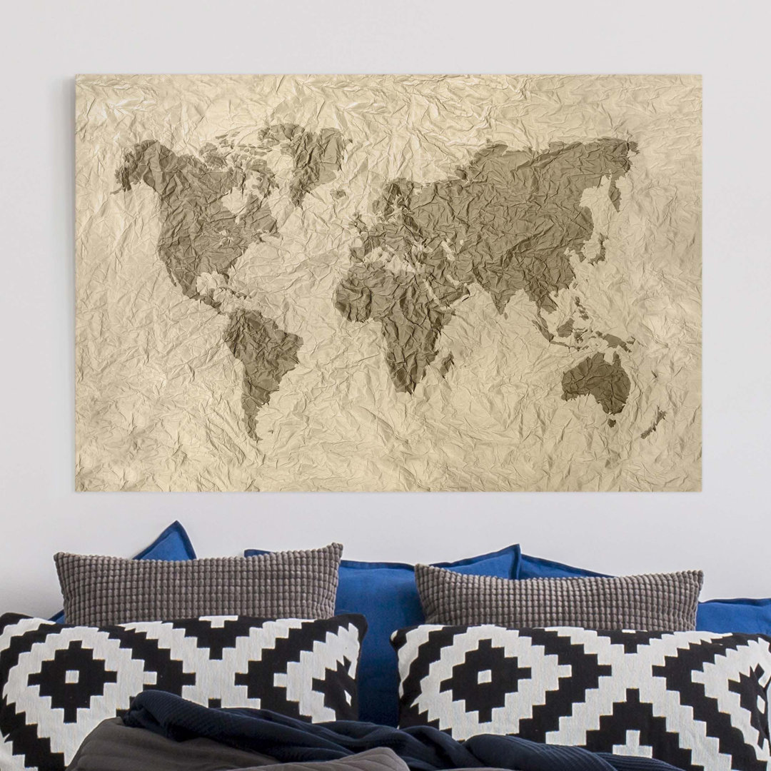 Leinwandbild Paper World Map