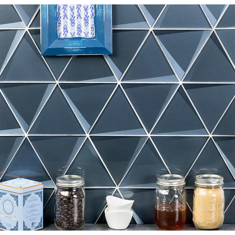 Remington 6” Triangle 3D Glass Mosaic Tile, Bronze