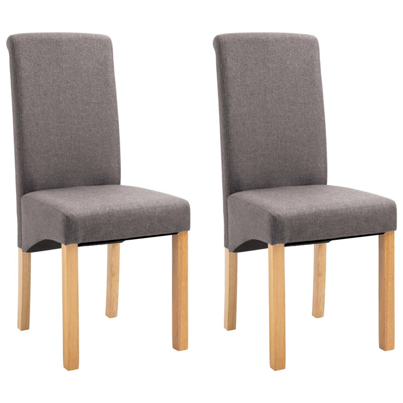 Chaise d'appoint rembourrée avec structure en bois, Taupe, 2