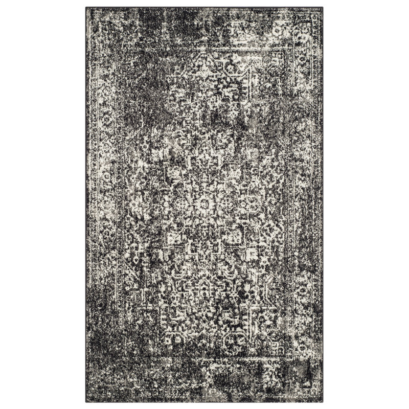 Ulverst Persian Area Rug, Black/Grey, Rectangle 91 x 152 cm