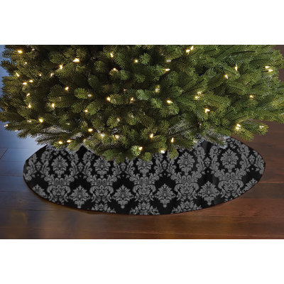 Jupe d'arbre de Noël damassé