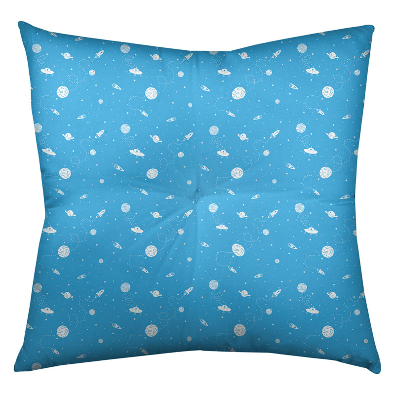 Coussin de sol Katelyn Elizabeth, 26 po x 26 po, Bleu sarcelle