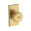 Vashon Keyed Entry Knob with Contemporary 5in Rose in Lifetime (PVD) Satin Brass-234590137