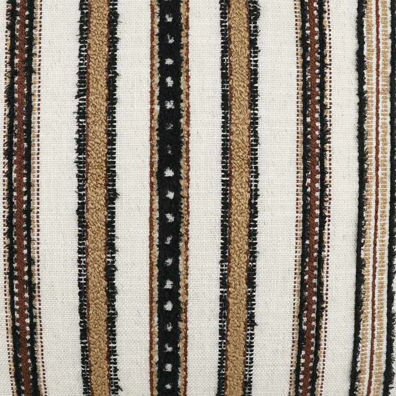 Zoie Striped Throw Pillow, Umber, Square 24"