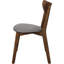 2 chaises de salle à manger - Noyer naturel et éléments rembourrés gris avec revêtement (2 pièces